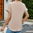 thumbnail image 7 of Mittory Womens Fall V Neck Button Shirt Casual Loose Blouse Short Sleeve Open Front Cardigan Work Office Tunic Tops, 7 of 7