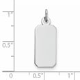 thumbnail image 2 of 925 Sterling Silver Rhodium-plate Engraveable Rectangle Polish Front, Satin Back Disc Charm Pendant, 2 of 5