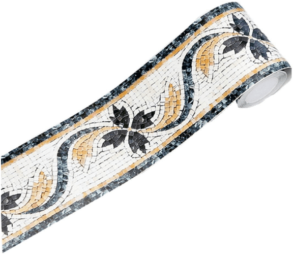 MOYISHI 3D Mosaic Embossed Wallpaper Border Floral Wall Border Paper