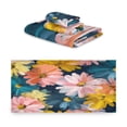 thumbnail image 2 of 3 Piece Bath Towels Set Bath Towel, Hand Towel and Face Towel for Bathroom, Gym, Hotel Oversized Daisies, 2 of 8
