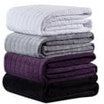 thumbnail image 3 of Royal Tradition Plush Velvet Purple Quilted Checkered Bedspread & Coverlet, Full/Queen, 3 of 3
