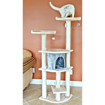 Armarkat Classic real wood Cat Tree Model A6401, 64 inch Blanched Almond