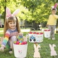 thumbnail image 6 of UNLLLL 1Pcs Easter Canvas Bunny Bag, Reusable Easter Tote Basket, Spring Egg Hunts Reusable Baskets with Handles, Candy Gift, for Kids Boys Girls, 6 of 9