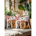 thumbnail image 2 of Outdoor Pillows Waterproof, Happy Fall Bedding Throw Pillows with Insert for Couch Sofa Bed, Cute Dogs Maple Branch Thanksgiving Wood 18x18 Inch Pillowcases Decorative Camping Patio Pillow Set of 2, 2 of 8