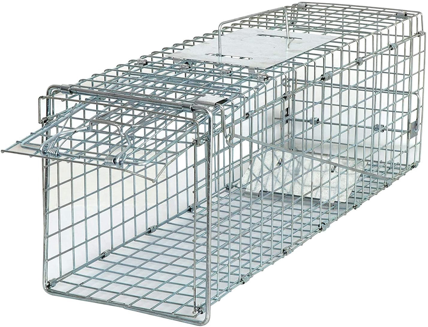 ANHXN Small Live Animal Trap Steel Cage Catch and Release One Door Humane Rodent Cage Trap for Little Rabbits/Stray Cats/Squirrel/Skunk/Mink/Opossum Outdoor Animals