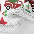 thumbnail image 3 of SKYSONIC 60" Buffalo Christmas Truck Round Tablecloth Tree Fir Poinsettia Table Cloth Cover Mat Washable Polyester Dining Decorative for Holiday Home Picnic Party Wedding, 3 of 7