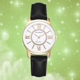 thumbnail image 3 of Reloj de pulsera informal con números romanos y caja de aleación para mujer (oro blanco femenino), 3 of 3