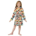 thumbnail image 6 of FORMRS Niños Bathrobe Unisex Hooded Robe Soft Plush Pajamas Sleepwear, Size 10-12T, Yellow Checkered Daisy, 6 of 7
