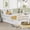 White, variant on Leumius Twin Size Wood Platform Bed with Guardrails on Both Sides and Two Storage Drawers for Bedroom Guest Room White