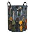 thumbnail image 2 of Fotbe Various Herbs And Spices In Spoons Laundry Basket with Handles, Waterproof Large Laundry Hamper, Wash Bag for Corner Dorm, Rolling Laundry Basket with Handles-Medium, 2 of 8