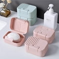 thumbnail image 4 of Tssuoun Sealed Soap Box Leakproof Shower Organizer Waterproof Non-slide Plastic Container Holder Bathroom Countertop Accessories  Type3, 4 of 8