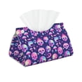 thumbnail image 2 of Lsque Skull rainbow color Printed Long Tissue Box Cover Holder, Facial Paper Organizer Dispenser,Triangle with Bottom Belt, PVC Leather Decorative Organizer, 2 of 9