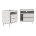 thumbnail image 1 of 25" Solid Wood 2-Drawer Night Stand with Gallery - 2PK - White, 1 of 5