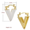 thumbnail image 2 of Pendientes de moda con forma de triángulo esmaltado, color dorado y plateado, geométricos Dan--SHED010-1 | Código de modelo 5273, 2 of 4