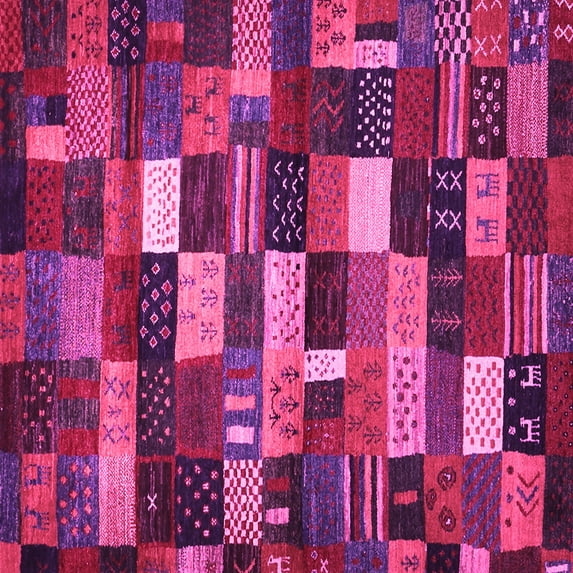 Ahgly Company Indoor Square Abstract Pink Contemporary Area Rugs, 6' Square