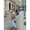 thumbnail image 2 of Abrigo corto de piel sintética para mujer, chaqueta suave, gruesa y cálida de manga larga con solapa, estilo informal, novedad de invierno, 2024, 2 of 5