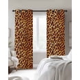 thumbnail image 2 of Blackout Curtains for Bedroom, Leopard Texture Print Room Darkening Window Drapes for Living Room, Orange Yellow Retro Farmhouse Thermal Insulated Grommet Curtains, 52x45 inch, 2 Panels, 2 of 9