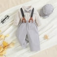 thumbnail image 4 of Tao Tao Baby Clothes Set For Birthday Toddler Kids Boys Gentleman's Dress Suit 4PCS Shirts + Vest + Pants + Hat Child Baby Outfits Gray 12 Months, 4 of 9