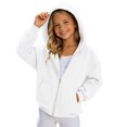 thumbnail image 2 of Girls Boys Full Zip Up Hooded Sweatshirt Fleece Lined Jacket Oversized Drop Shoulder Hoodie Solid Basic Sweatshirts Outerwear, 2 of 7