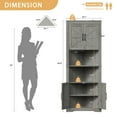 thumbnail image 2 of YouTrend Farmhouse Corner Cabinet with 2 Doors and Adjustable Shelves,Tall Storage Cabinet for Bathroom,Living Room,Kitchen,Gray, 2 of 9