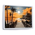 thumbnail image 2 of Designart "Perspective Papercut Beach Pier III" Nautical & Beach Floater Framed Wall Decor, 2 of 7