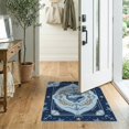 thumbnail image 2 of ODIKA 2'x3' Washable Accent Rug Pet Friendly, Bedside Mat Cartoon Animal Nautical Anchor Border Design Whale Sea Turtle Playful Expressive for Bedroom, Nursery, RV, 2 of 7