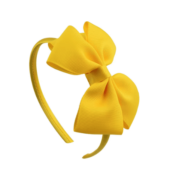 Girls Ribbon Bow Fashion Headband, Yellow