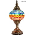 thumbnail image 5 of SILVERFEVER Handmade Mosaic Turkish Large Lamp for Table Desk Bedside with LED Bulb 13" H Rainbow Lane, 5 of 6