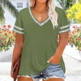 thumbnail image 5 of Aimik Women's Fashion V Neck Short Sleeve Solid Plus Size Tops Summer Comfortable Casual and Loose Sports T-Shirt, 5 of 6