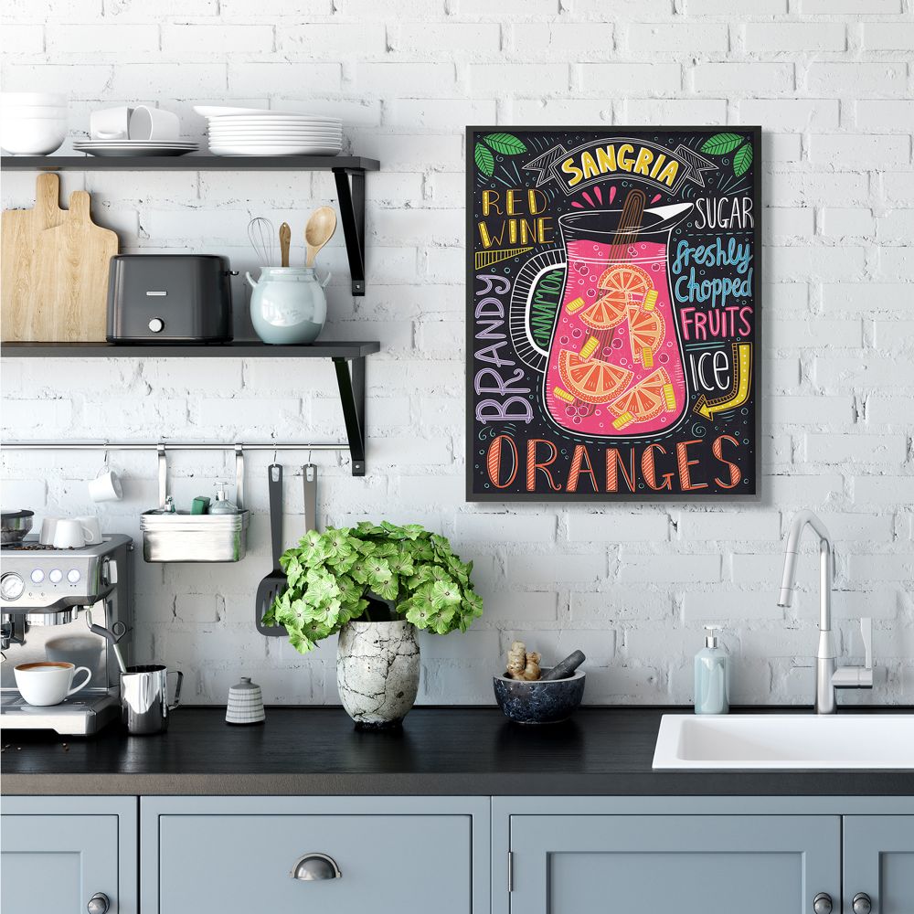Stupell Industries Summer Sangria Pitcher Chalk Style Ingredient List Designed by Lisa Barlow
