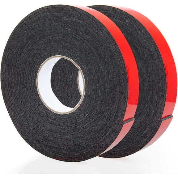 PE Foam Double-Sided Adhesive Tape -Outdoor and Indoor Super Strong Foam Seal Tape for Automotive Mounting，Weatherproof Decorative and Trim，Car Trim Strip，Photo Frame (66Ft x 1.18" (Black))