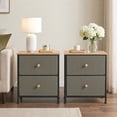 thumbnail image 6 of CONCETTA 2-Pack Fabric Storage Dresser with 2 Drawers, Nightstand for Bedroom, Closet, Storage Furniture for Adults, Dark Green, 6 of 8