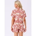 thumbnail image 4 of DARING DIVA Women's Hawaiian Shirt with Shorts Pajamas Set XS Light Pink, 4 of 6