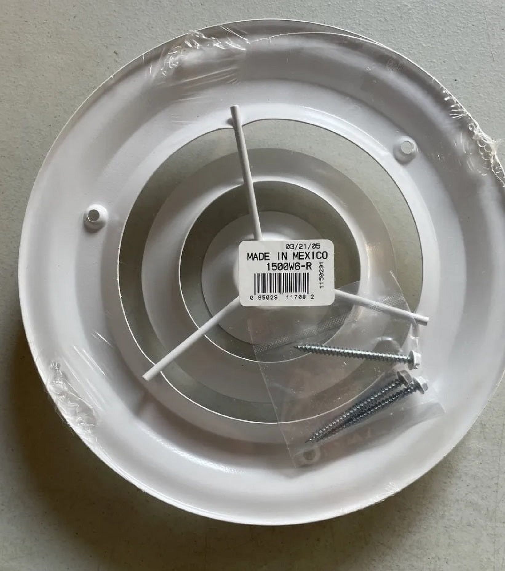 American Metal Products 1500W6 6" White Round Steel Ceiling Vent / Diffuser - Quantity of 1