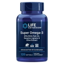 Life Extension Super Omega-3 EPA/DHA Fish Oil, Sesame Lignans & Olive Extract – cardiovascular health, cognitive health, cholesterol health support, gluten-Free, Non-GMO, 120 Softgels