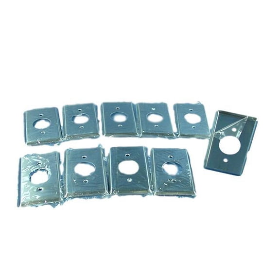 10 Cooper Stainless Steel Receptacle Wallplates Single Outlet Cover 1.40" 93091