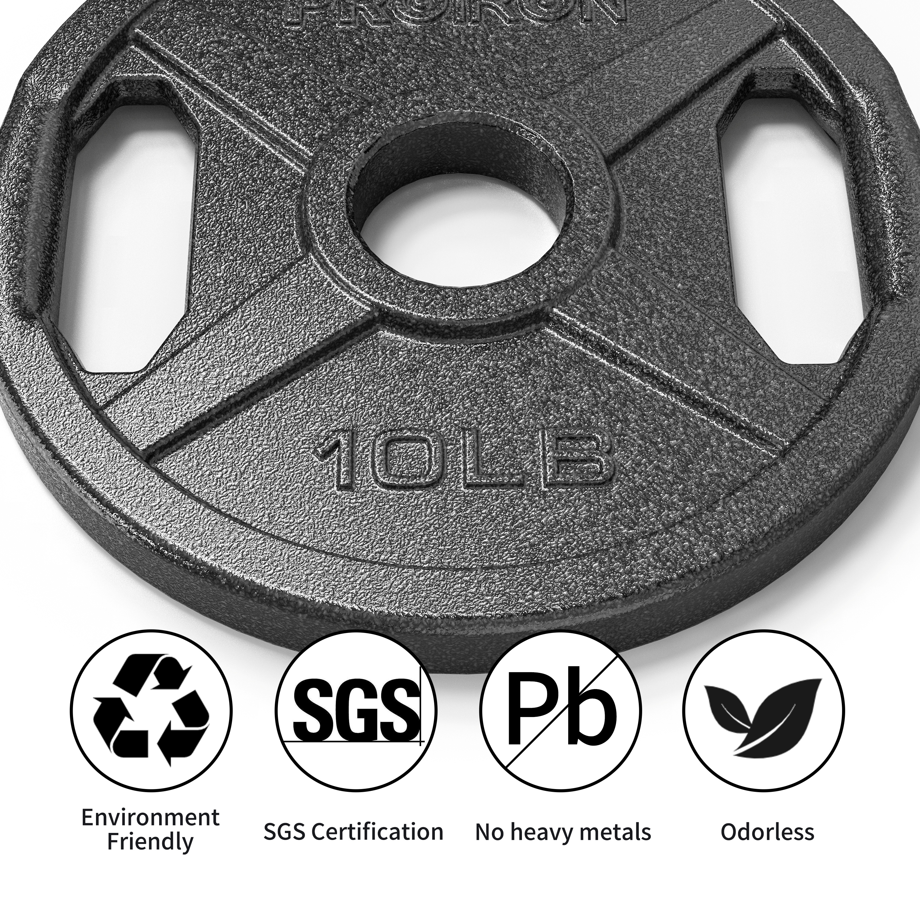 PROIRON Cast Iron Olympic Plate 10Lb, Pair