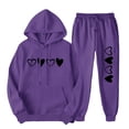 thumbnail image 2 of hotojiny Women's Valentine's Day 2 Piece Sweatsuit Outfits 2025 Hoodies Long Sleeve Sweatshirts with Running Joggers Long Pants, 2 of 7