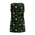 thumbnail image 5 of Jeiento Women's Green Leaf Tank Tops Summer Casual V Neck Sleeveless Tops Loose Fit Basic Blouse Love Music Notes T-shirt St Patrick's Day Costume Flowy Pleated Tunic Tops Y2K Outfits,XL, 5 of 7