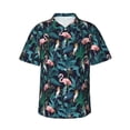thumbnail image 2 of Picia Flamingos And Birds Gentle Cotton Regular Fit Short Sleeve Casual Hawaiian Shirt for Men-3X-Large, 2 of 8