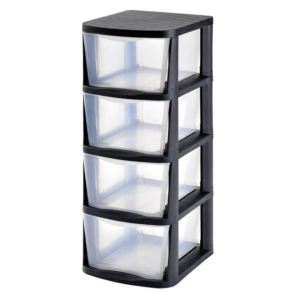 Muscle Rack 4Drawer Clear Plastic Storage Tower with