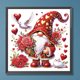 thumbnail image 3 of Pintura de diamante 5D DIY, taladro parcial con forma especial, decoración de gnomo de corazón, 30x30cm, 3 of 9