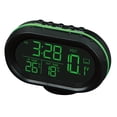 thumbnail image 1 of Abbracc Voltmeter Thermometer Car Alarm Clock LCD Screen Green Orange, 1 of 9