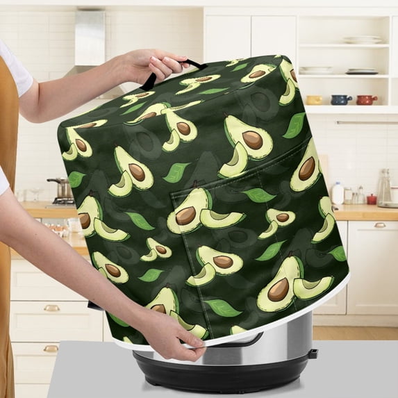 Xoenoiee Green Avocado Print Pressure Cooker Cover 6 qt,Kitchen Appliance Cover with Handle & Pocket Dust Cover for Air fryer/Rice Cooker/Stand Mixer/Steamer, Machine Washable
