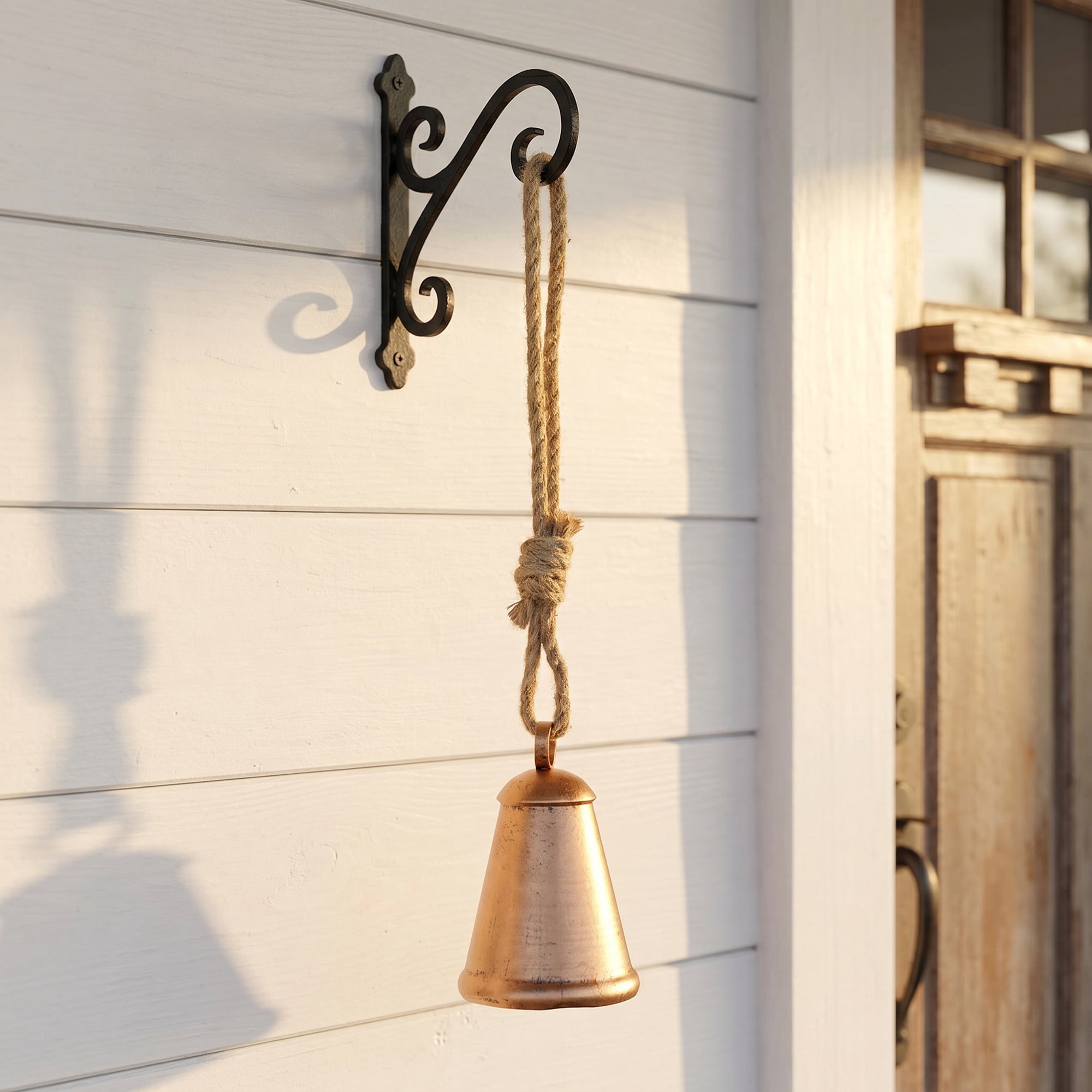 Unique Bargains Vintage Hanging Decor Iron Trumpet Cow Bell Bronze 2.8" x 2.8" x 12.2"