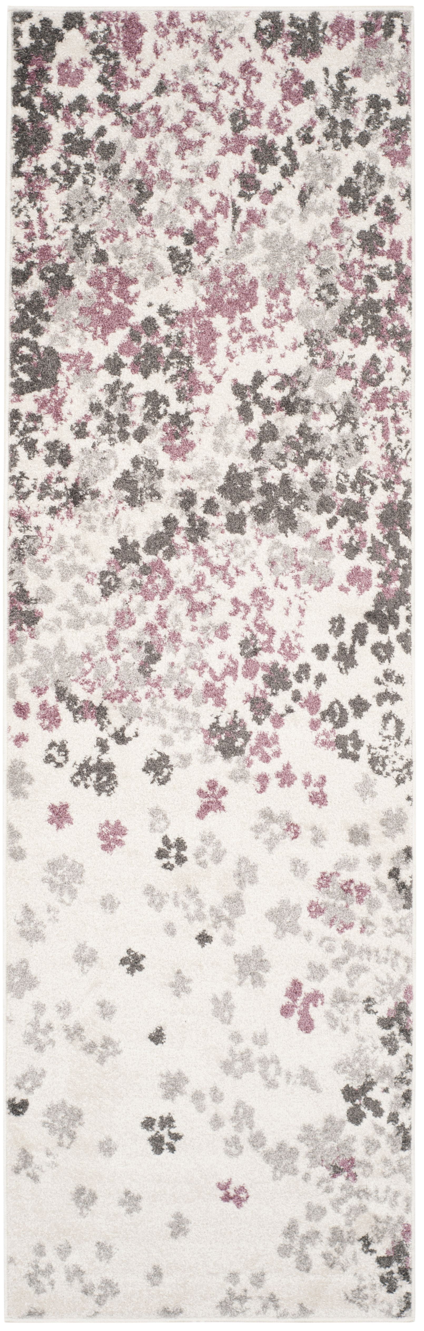 SAFAVIEH Adirondack Jermaine Floral Runner Rug, Ivory/Purple, 2'6" x 8'