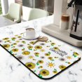 thumbnail image 2 of 2 Pack Washable Rubber Sunflower Cute Floral Dish Drying Mats for Kitchen Counter Home Large Coffee Bar Pad Accessories and Decor for Utensils Stemware (2pcs 19.5''x12''), 2 of 6