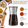 thumbnail image 5 of Sentryse Salt or Pepper Grinder, Manual Spice Mill, Refillable Pepper Mill, Stainless Steel, Adjustable Coarseness, 180ml/6oz, Perfect for Peppercorn, Salt or Spice, 5 of 8
