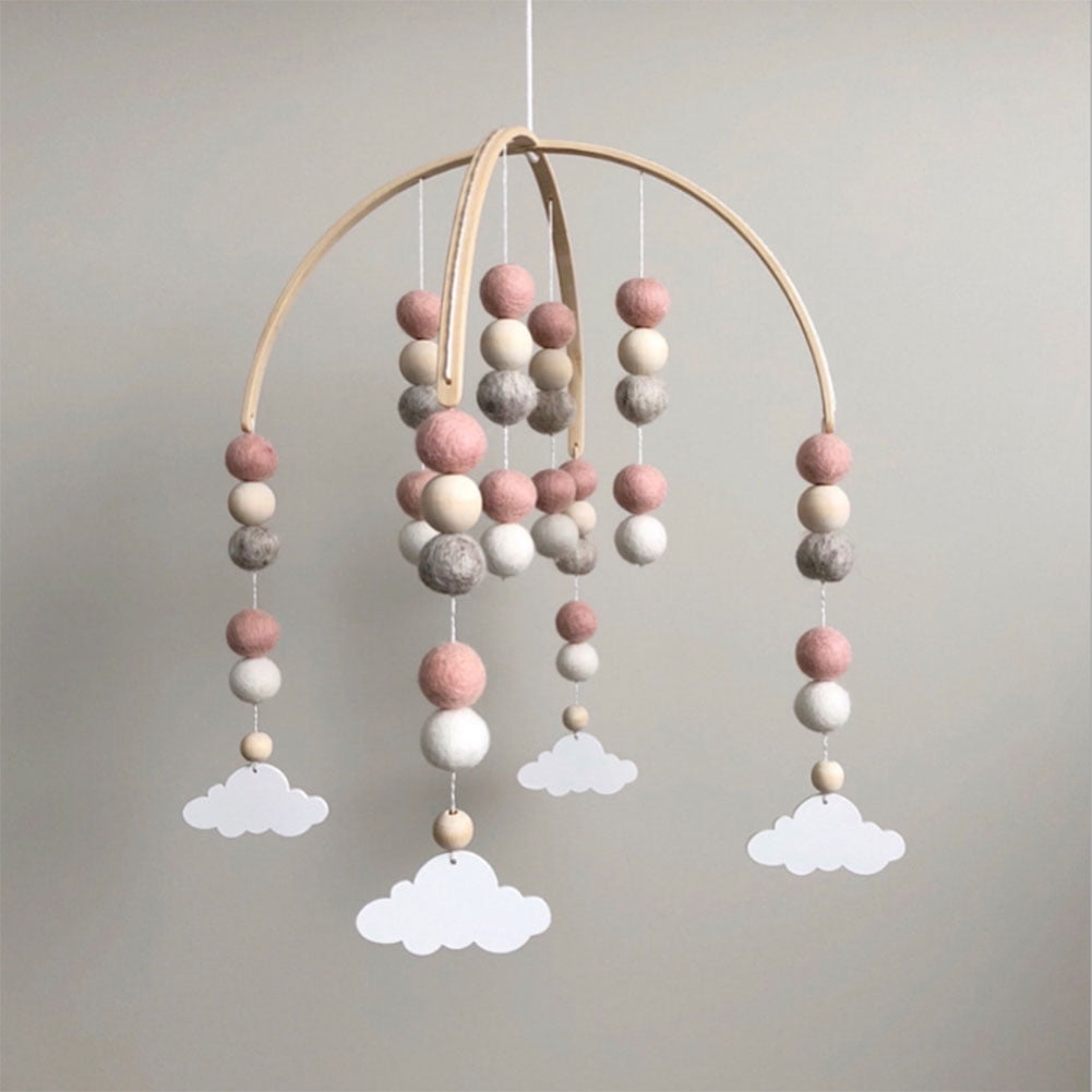 Multitrust Baby Crib Mobile Nordic Style Wooden Mobile Wind Chime Beautiful Nursery Decoration
