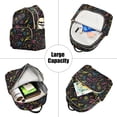 thumbnail image 5 of FORMRS Mini Backpack Purse for Women Quilted Travel Daypack Casual Shoulder Bag, Black Neon Lightning, 5 of 7